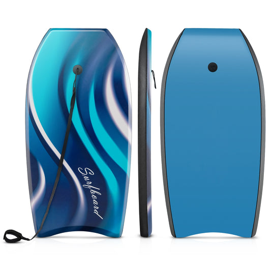 33/37/41 Inches Lightweight Body Board Boogie Board with EPS Core XPE Deck HDPE Bottom-S Kids Crystal