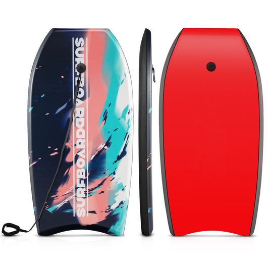 33/37/41 Inches Lightweight Body Board Boogie Board with EPS Core XPE Deck HDPE Bottom Multicolor2-S Kids Crystal