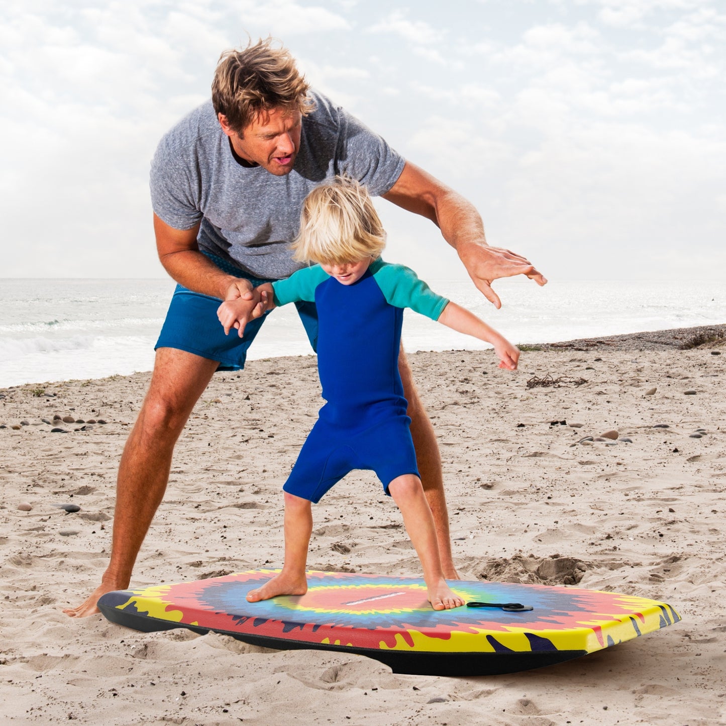 33/37/41 Inches Lightweight Body Board Boogie Board with EPS Core XPE Deck HDPE Bottom Multicolor3-S Kids Crystal