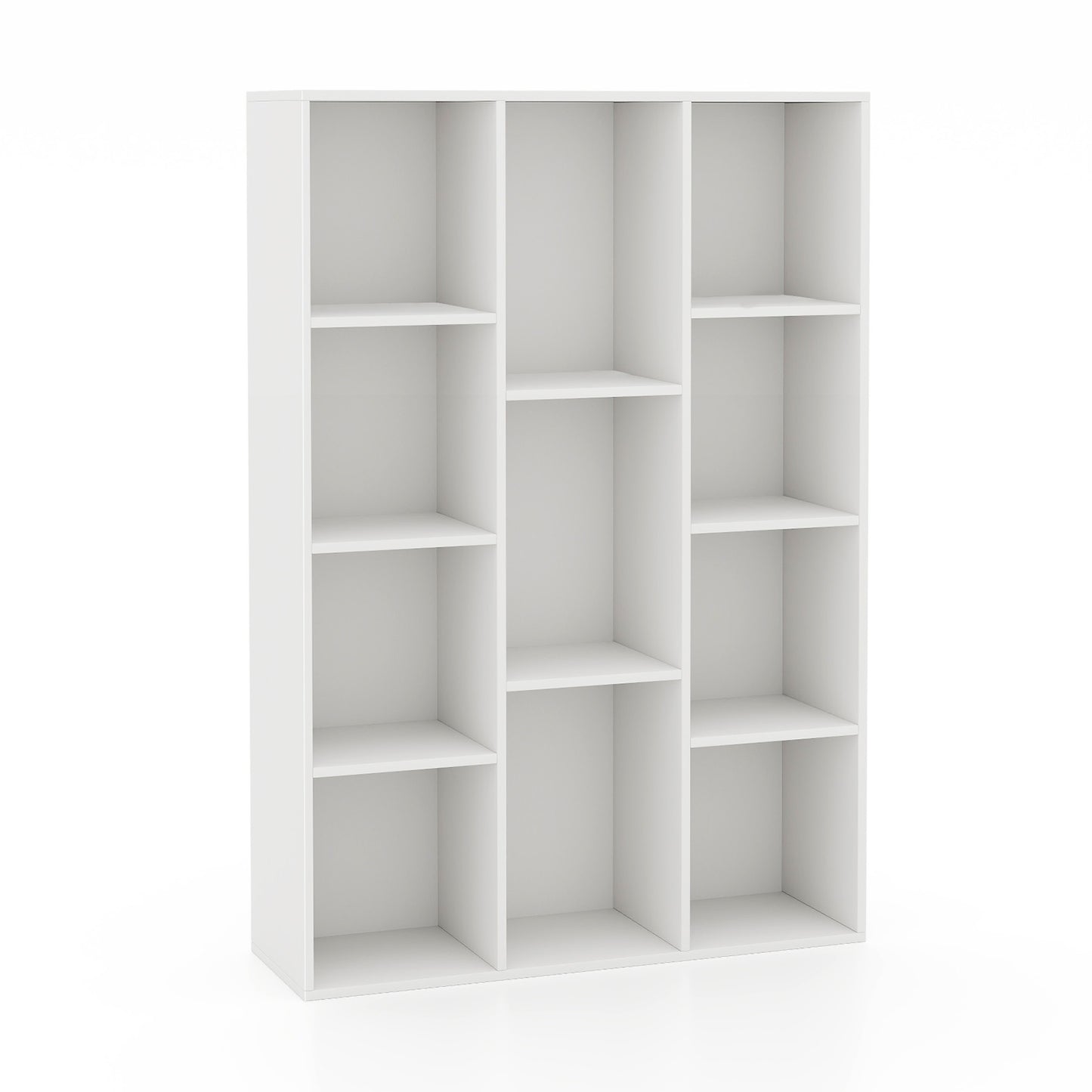 11-Cube Multifunctional Book Storage Organizer Display Cabinet with Anti-tipping Kits-White Kids Crystal