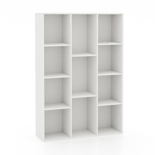 11-Cube Multifunctional Book Storage Organizer Display Cabinet with Anti-tipping Kits-White Kids Crystal