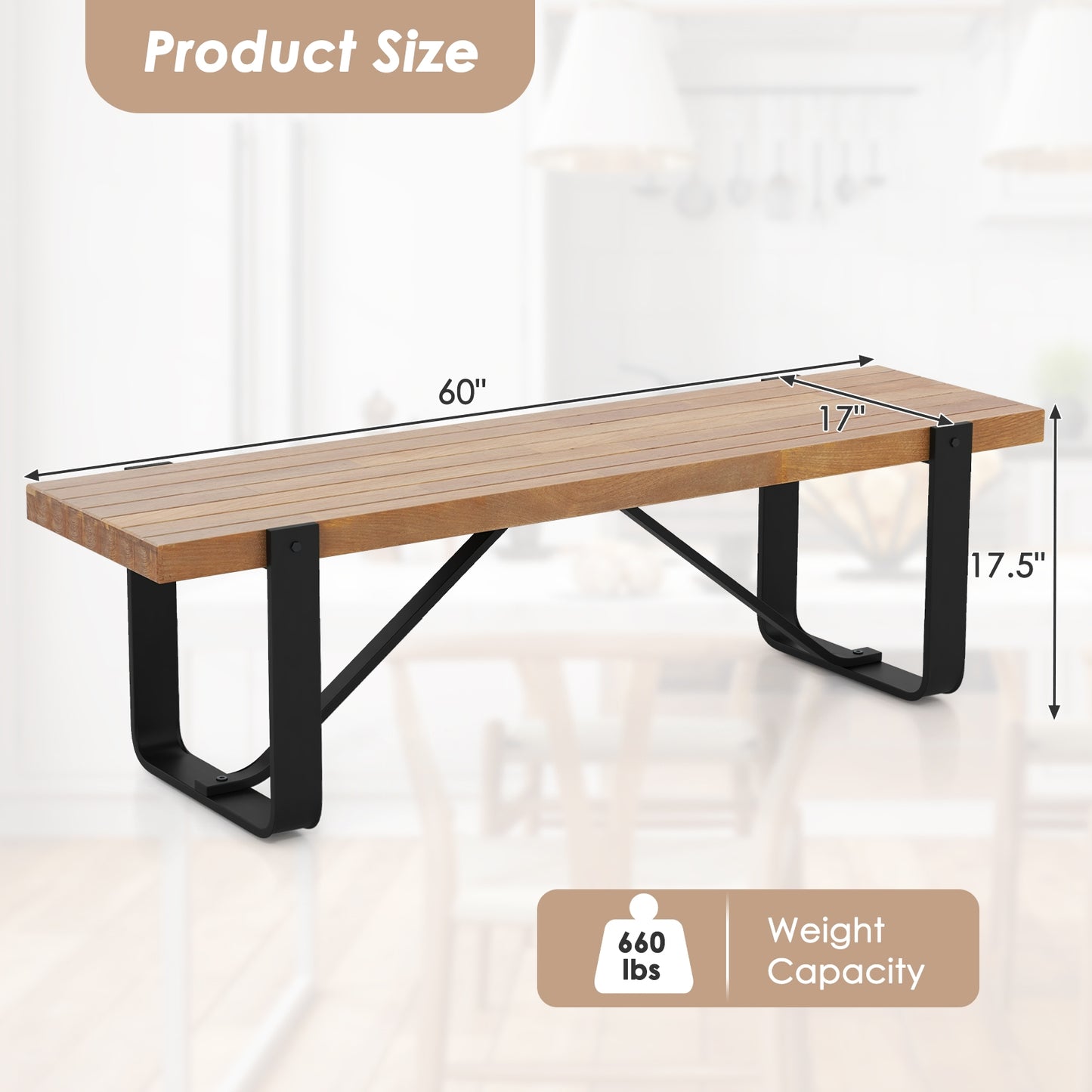 60 Inch Entryway Bench Rustic Farmhouse Wooden Shoe Rack with Metal Frame-Natural Kids Crystal