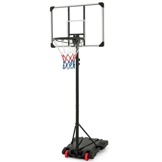 5.8-6.8 FT Basketball Hoop Height Adjustable Basketball System with Wheels and Fillable Base Kids Crystal