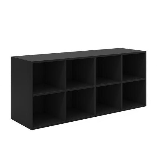8 Cubbies Shoe Organizer with 500 LBS Weight Capacity-Black Kids Crystal
