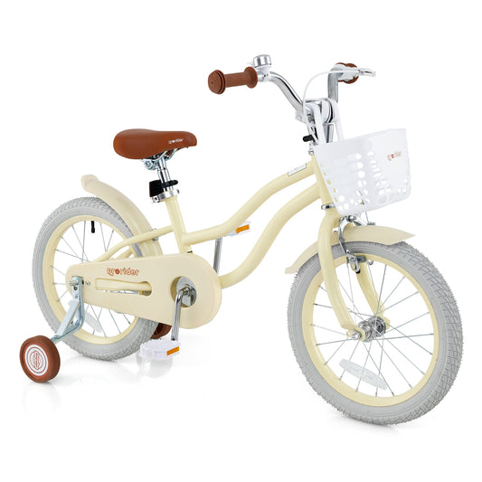 14/16/18 Inch Kids Bike Adjustable with Training Wheels Ages 3-8 Years Olds-16 inches Kids Crystal