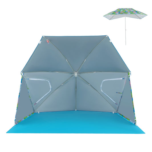 UPF50+ Sun Protection Beach Umbrella Tent with Portable Carrying Bag-Blue Kids Crystal