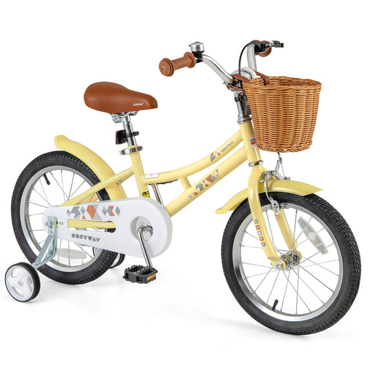 16 Inch Kids Bike Adjustable Bicycle with Reflectors and Bell for Children 4-7 Years Old-16 inches Kids Crystal