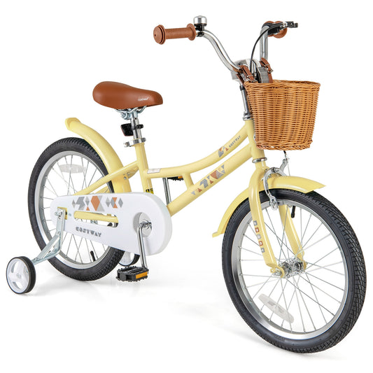 18 Inch Kids Bike Adjustable Bicycle with Reflectors and Bell for Children 4-8 Years Old-18 inches Kids Crystal