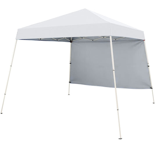 8 X 8 Feet Pop up Canopy Tent with 1 Sidewall and Portable Backpack-White Kids Crystal
