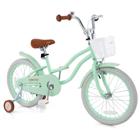 18 Inch Kids Bike with Adjustable Seat and Bell for Kids 3-8 Years Olds-18 inches Kids Crystal