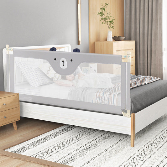 Vertical Lifting Baby Bedrail Guard with Double Safety Child Lock Kids Crystal