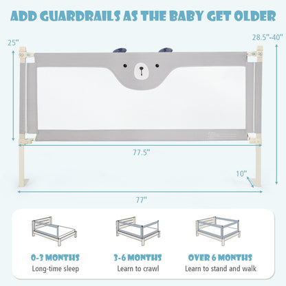 Vertical Lifting Baby Bedrail Guard with Double Safety Child Lock