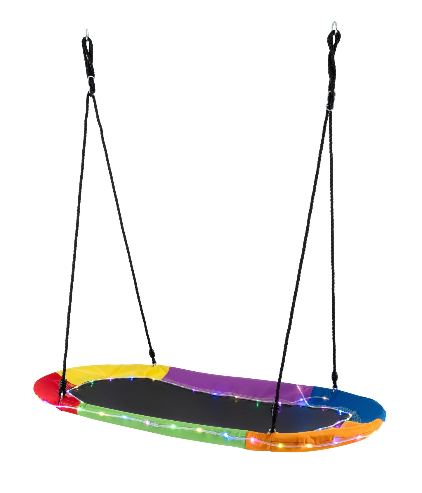 60 Inches Saucer Swing with LED Lights for Kids and Adults-Multicolor Kids Crystal