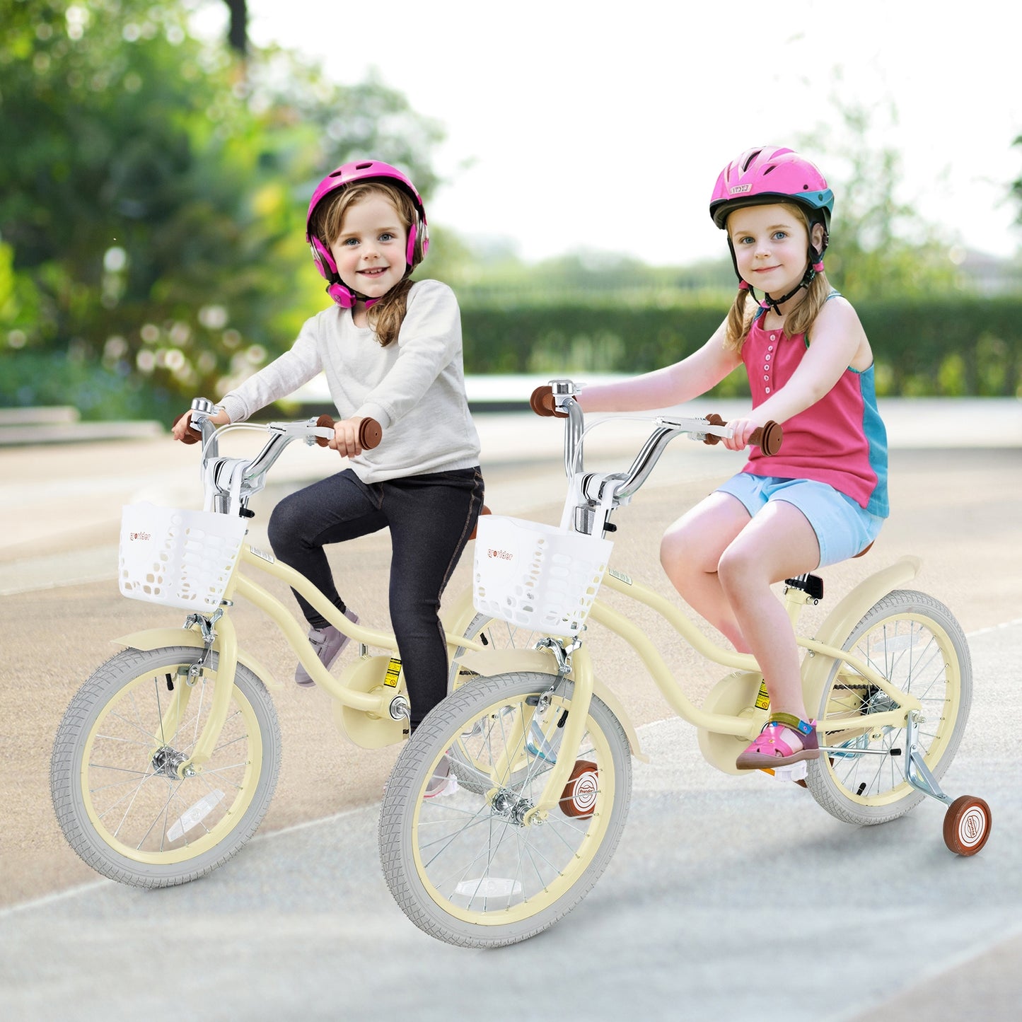 14/16/18 Inch Kids Bike Adjustable with Training Wheels Ages 3-8 Years Olds-18 inches Kids Crystal