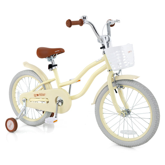 14/16/18 Inch Kids Bike Adjustable with Training Wheels Ages 3-8 Years Olds-18 inches Kids Crystal
