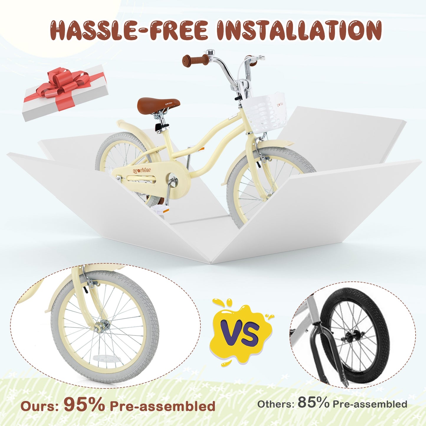 14/16/18 Inch Kids Bike Adjustable with Training Wheels Ages 3-8 Years Olds-18 inches Kids Crystal