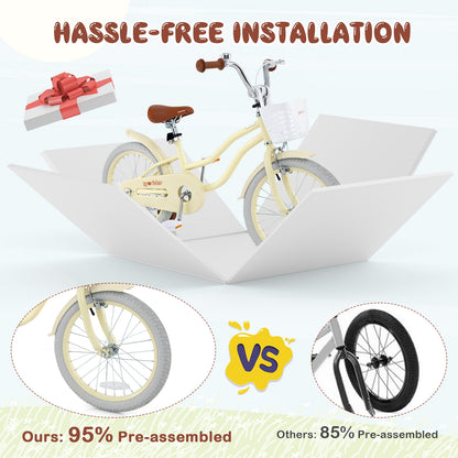 14/16/18 Inch Kids Bike Adjustable with Training Wheels Ages 3-8 Years Olds-18 inches