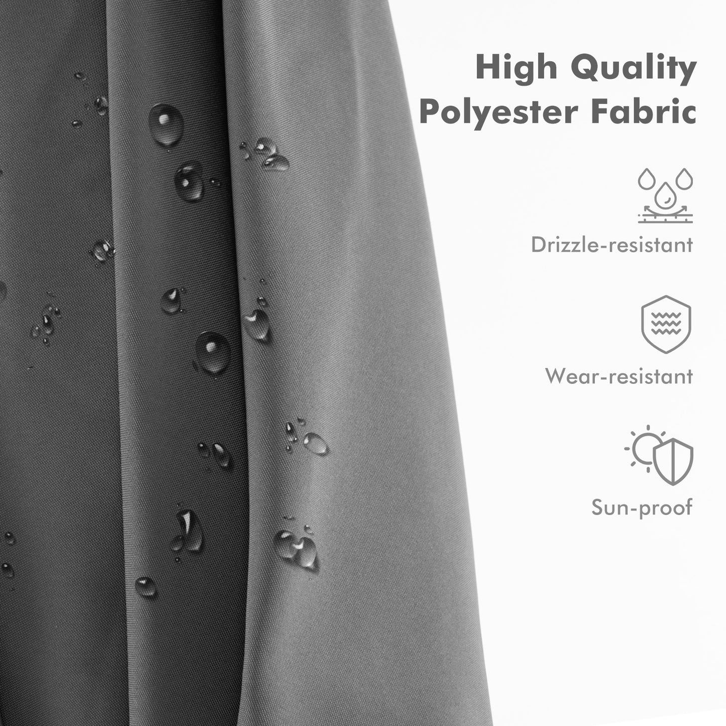 9.5 Feet Cantilever Patio Umbrella with 360° Rotation and Double Top-Gray Kids Crystal