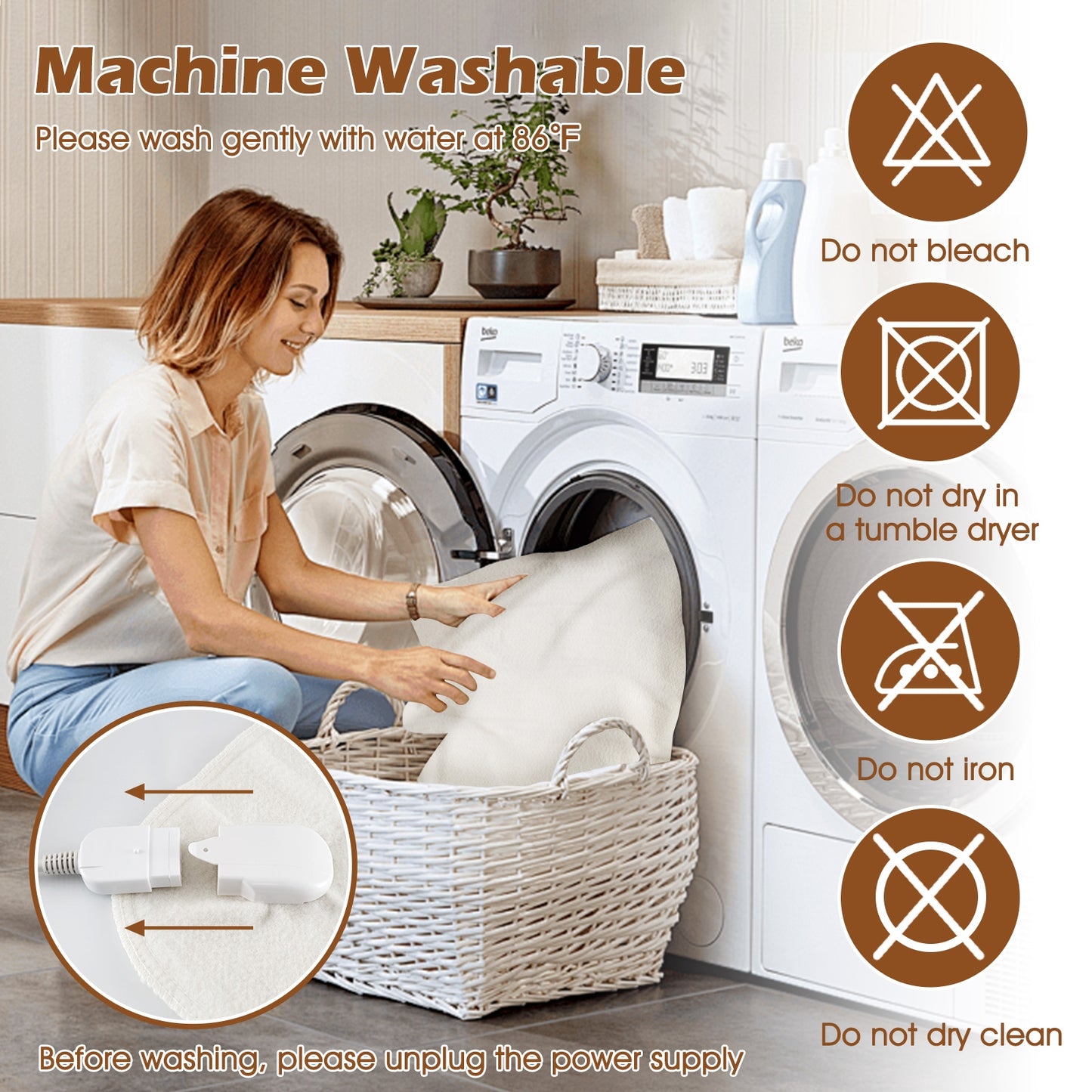 Machine Washable Electric Bed Warmer with Dual Controller 9 Heat Setting and 9-Hour Auto Off and Overheat Protection-Twin Size Kids Crystal