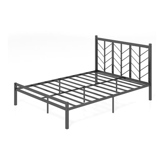 Queen Size Platform Bed with Headboard and Metal Frame-Queen Size Kids Crystal