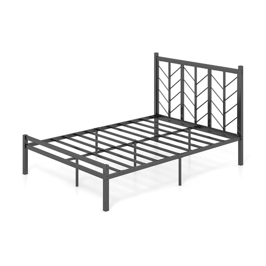Full Size Platform Bed with Headboard and Metal Frame-Full Size Kids Crystal