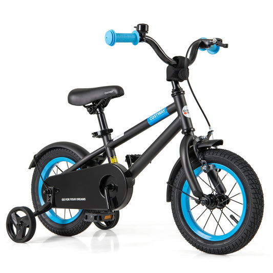 Kids Bike with Adjustable Handlebar and Saddle Black-12 Inches Kids Crystal