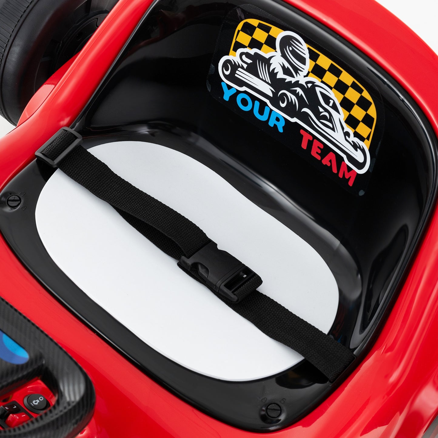 12V Electric Go Kart for Kids Race Toy with Remote Control and Music-Red