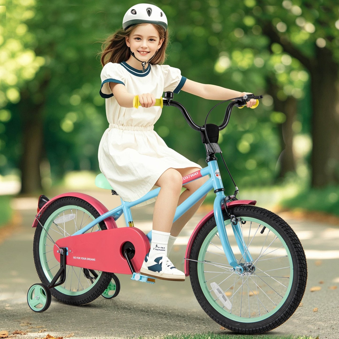 Kids Bike with Adjustable Handlebar and Saddle Blue-18 inches Kids Crystal