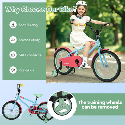 Kids Bike with Adjustable Handlebar and Saddle Blue-18 inches