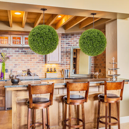 2 PCS 20 Inch Artificial Plant Boxwood Topiary Ball-M