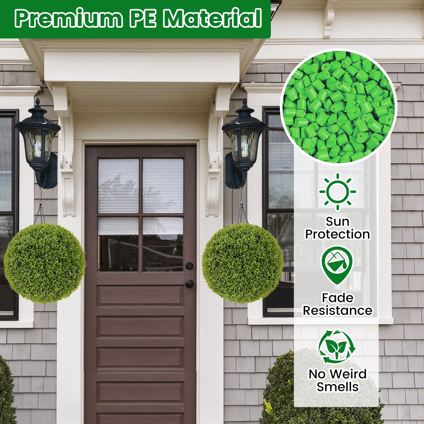 2 PCS 20 Inch Artificial Plant Boxwood Topiary Ball-M Kids Crystal