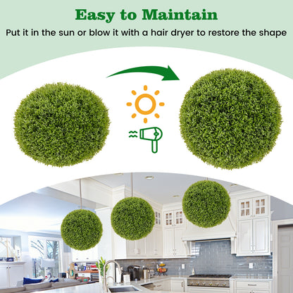 2 PCS 20 Inch Artificial Plant Boxwood Topiary Ball-M