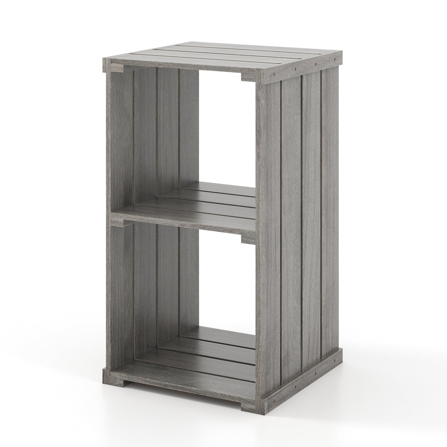 2-Cube Storage Shelf with Open Back and 3-Tier Shelf-Light Gray Kids Crystal