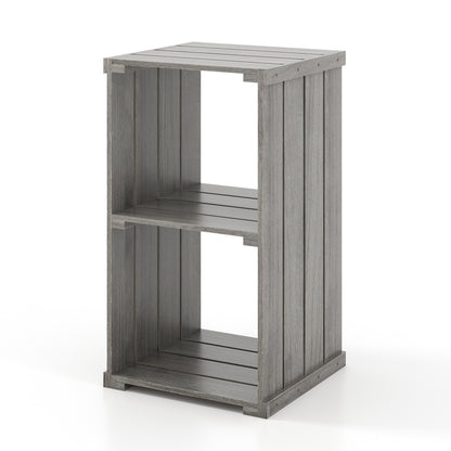 2-Cube Storage Shelf with Open Back and 3-Tier Shelf-Light Gray