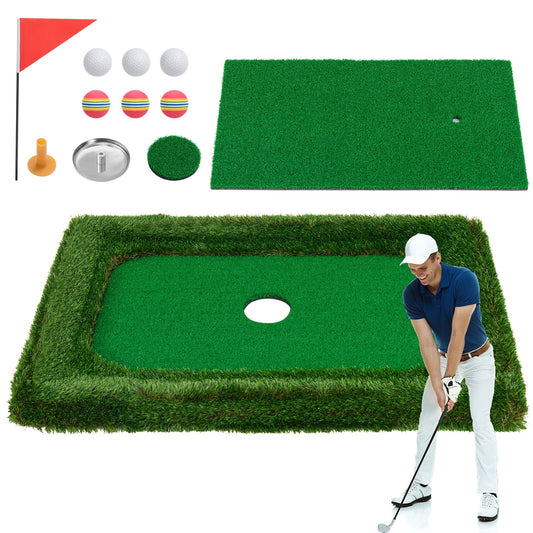 37.5 x 25.5 Inch Floating Golf Green for Pool Chipping Green Mat Kids Crystal