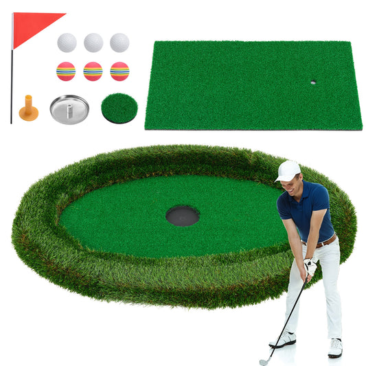 Floating Golf Green Oval Floating Chipping for Pool Kids Crystal