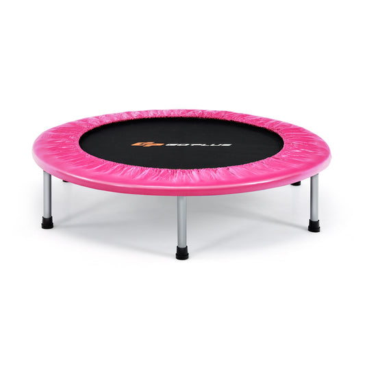 36 Inch Mini Folding Trampoline Portable Recreational Fitness Rebounder-Pink Kids Crystal