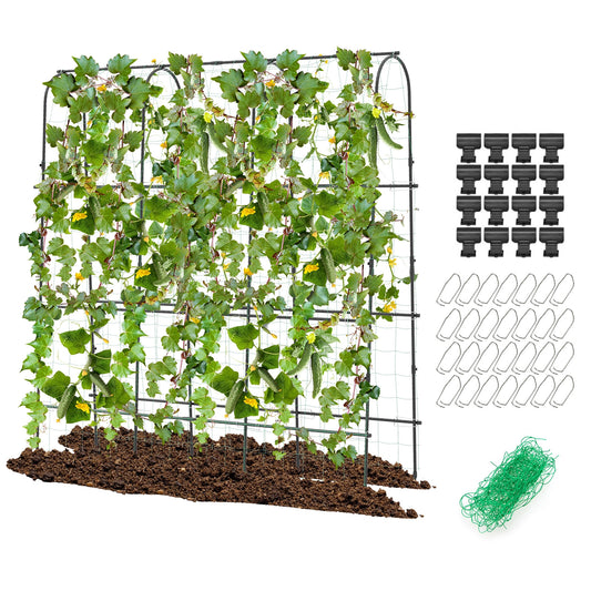 71 x 71 Inch U-Shaped Tall Garden Arched Trellis for Climbing Plants Kids Crystal