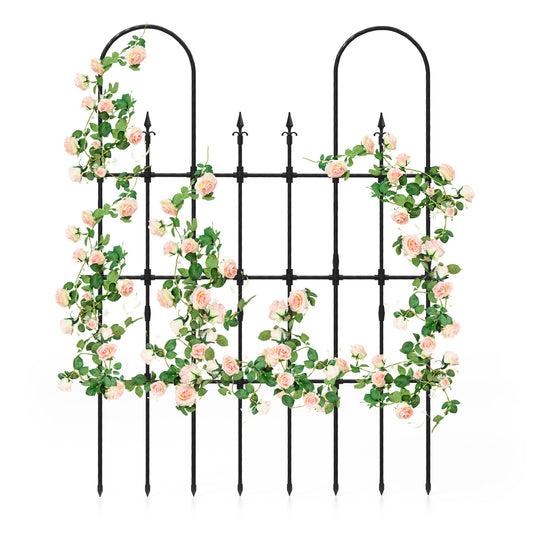 58 x 73 Inch Outdoor Garden Rose Arch Trellis for Climbing Plants Kids Crystal