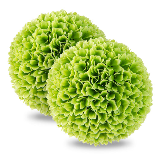 2 Pieces Artificial Plant Topiary Balls Faux Boxwood Decorative Balls-Green Kids Crystal