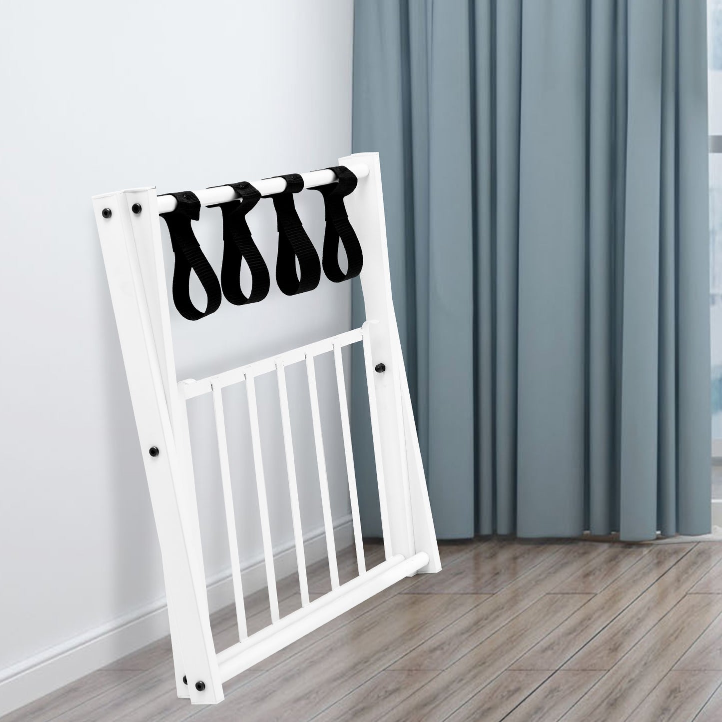 Set of 2 Folding Metal Luggage Rack Suitcase-White Kids Crystal