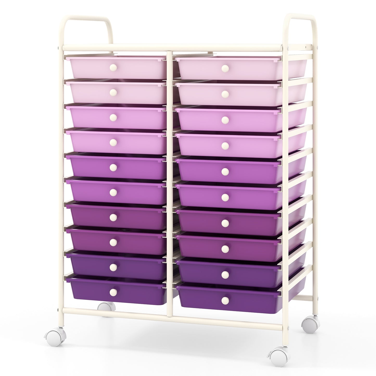 20 Drawers Rolling Storage Cart Studio Organizer-Purple Kids Crystal
