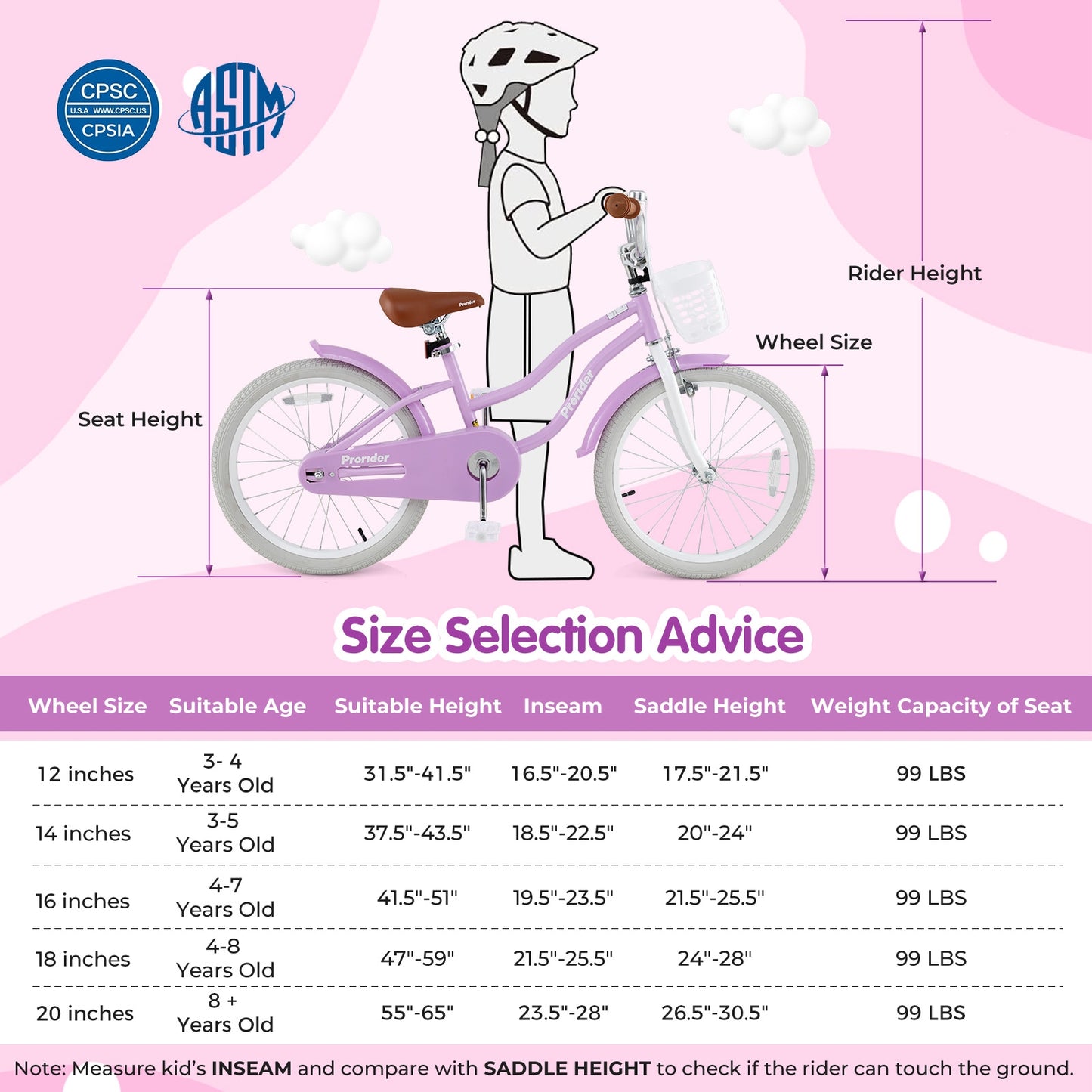 20 Inch Adjustable Kids Bike with 2 Brake System Kids Crystal