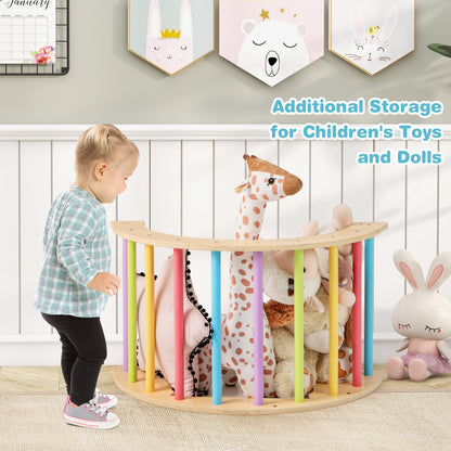 6 in 1 Kids Climbing Arch Playset wIth Removable Cushion and Stoppers-Multicolor