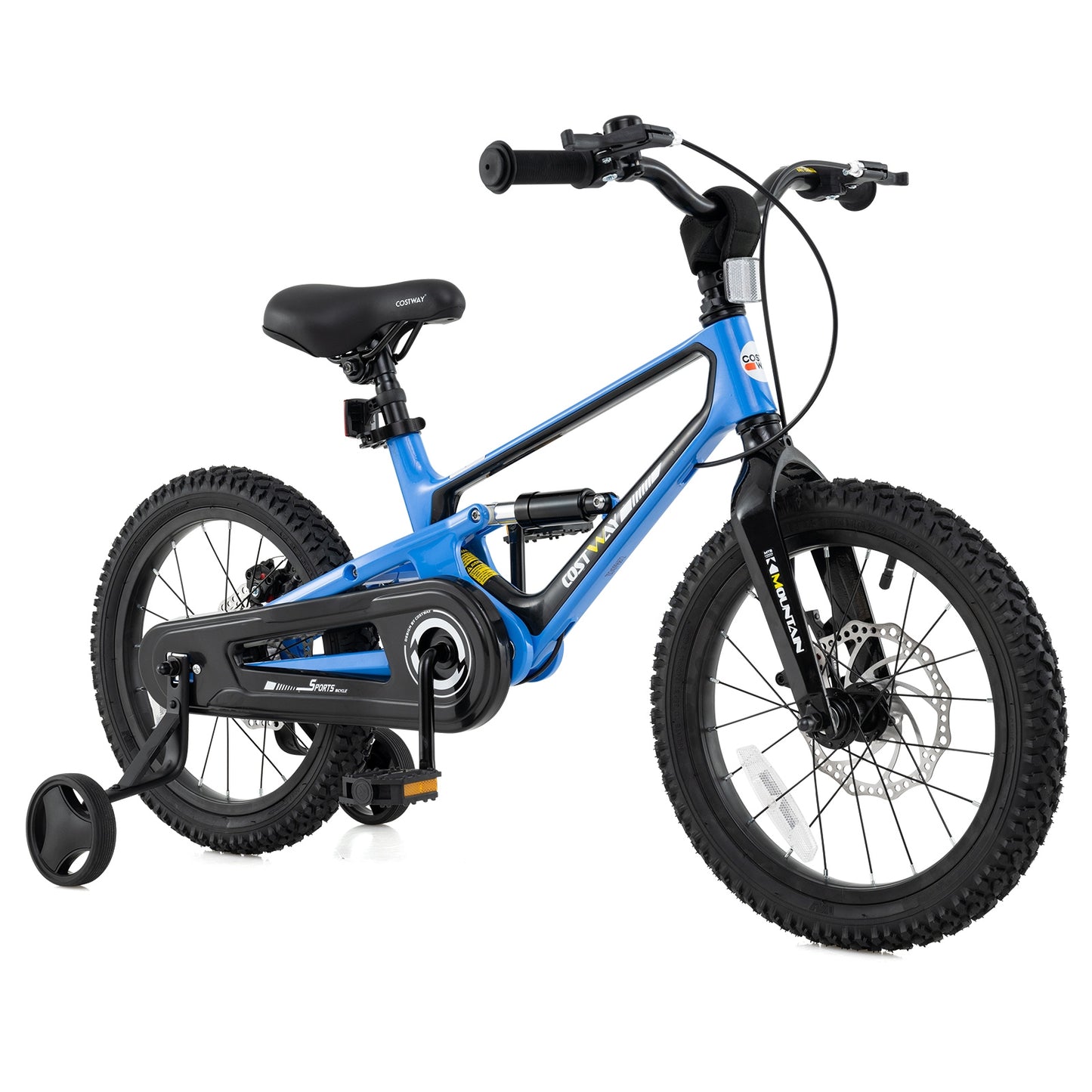 16 Inch Kids Bike Adjustable with Shock Absorber and Bell for Aged 4 to 7-16 inches Kids Crystal