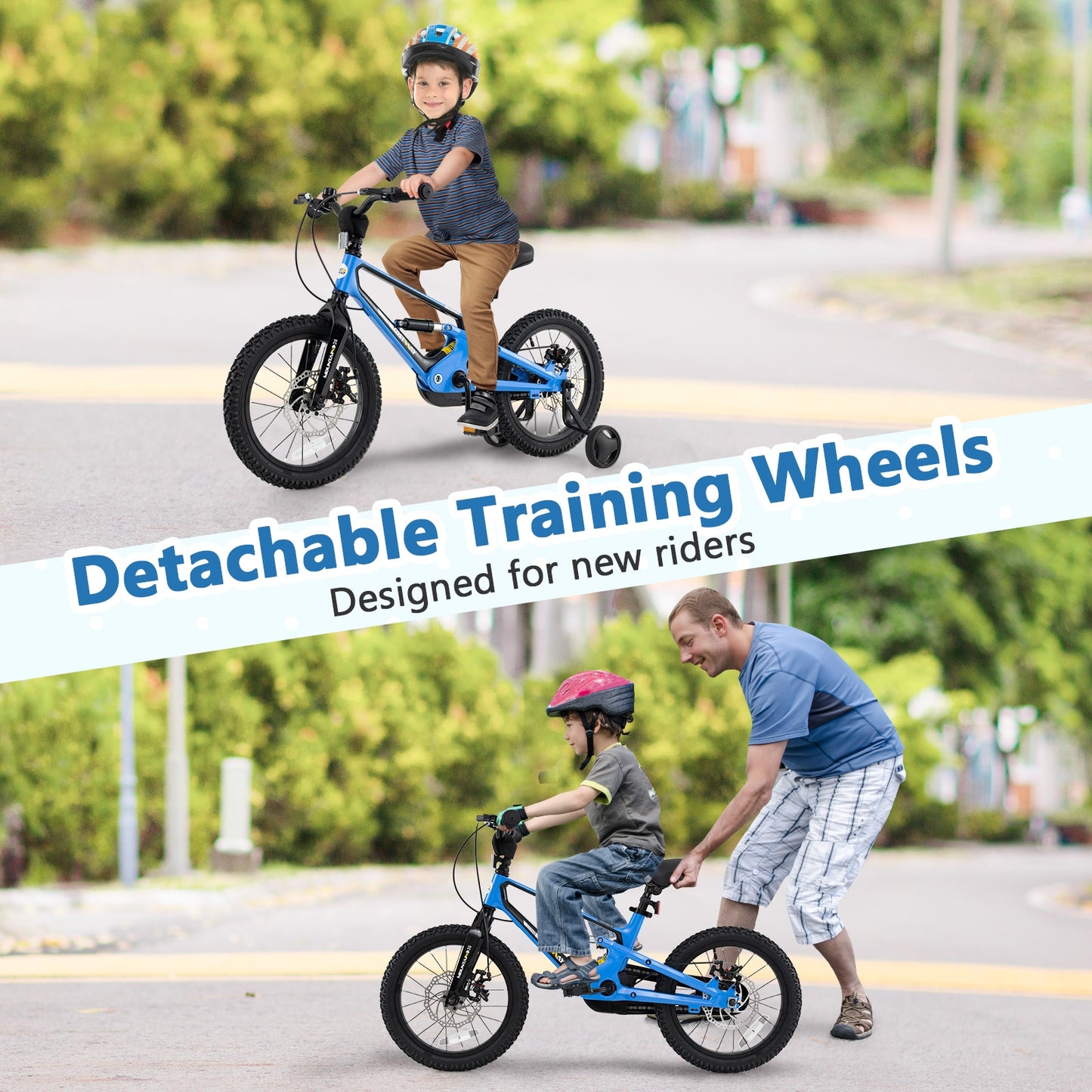 16 Inch Kids Bike Adjustable with Shock Absorber and Bell for Aged 4 to 7-16 inches Kids Crystal