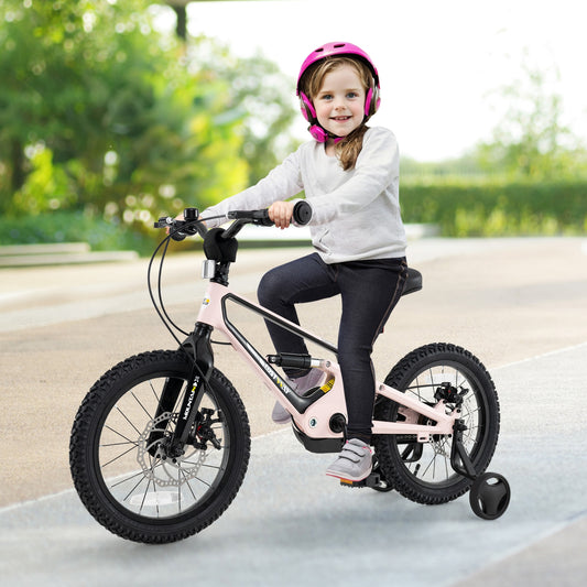 16 Inch Kids Bike Lightweight with Detachable Training Wheels for Aged 4 to 7-16 inches Kids Crystal
