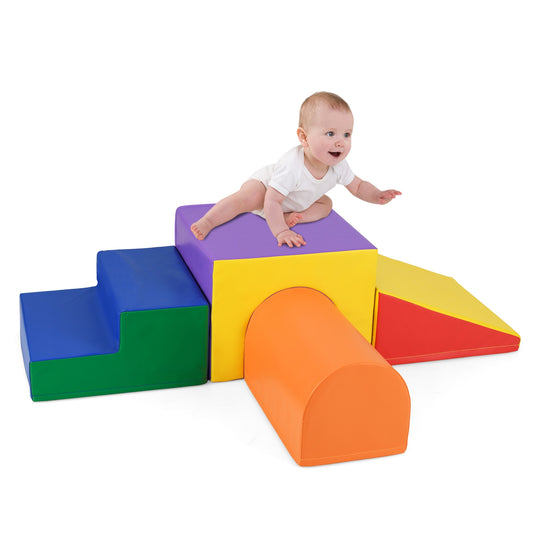 Climb and Crawl Foam Block Play Set for Infant Baby-Orange Kids Crystal