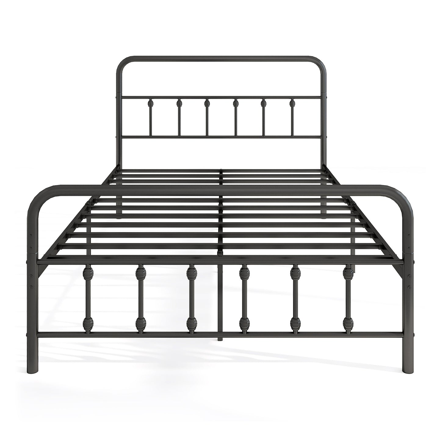 Bed Frame with Headboard and Under Bed Storage Black-Full Size Kids Crystal