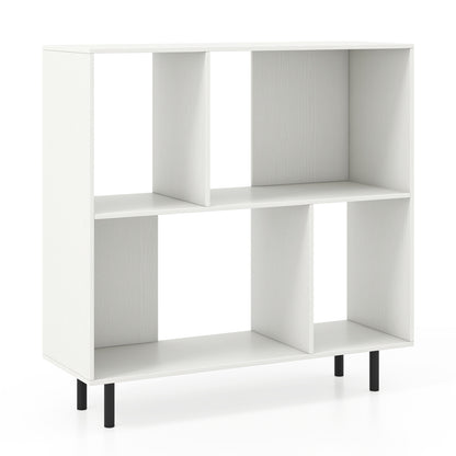 Open Shelf Bookcase with 4 Compartments-White
